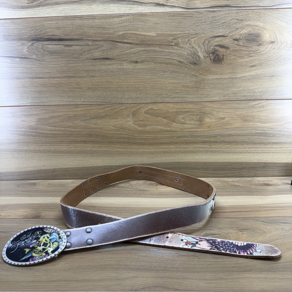 Ed Hardy Vintage Y2K Belt Size L Multicolor Leather